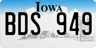 IA license plate BDS949