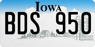 IA license plate BDS950