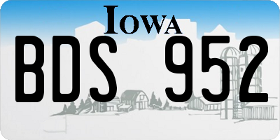 IA license plate BDS952