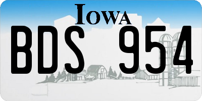 IA license plate BDS954