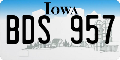 IA license plate BDS957