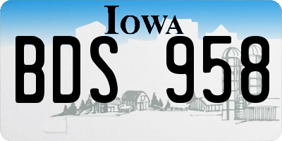 IA license plate BDS958