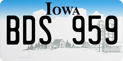 IA license plate BDS959