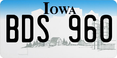 IA license plate BDS960