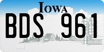 IA license plate BDS961