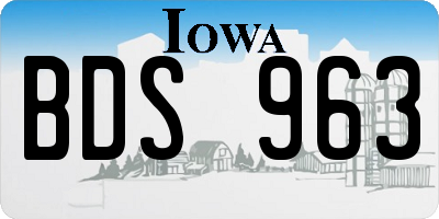 IA license plate BDS963