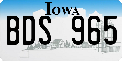 IA license plate BDS965