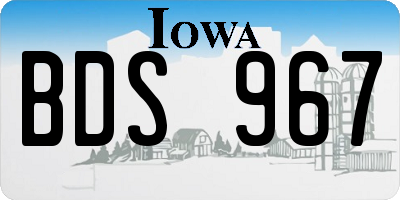 IA license plate BDS967