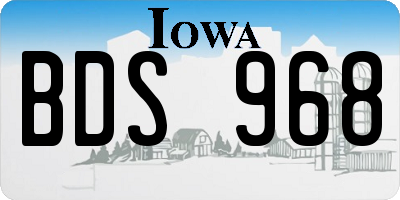 IA license plate BDS968