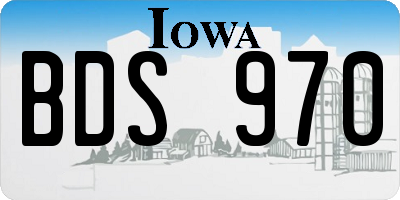 IA license plate BDS970