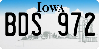IA license plate BDS972