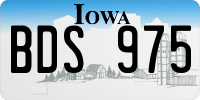 IA license plate BDS975