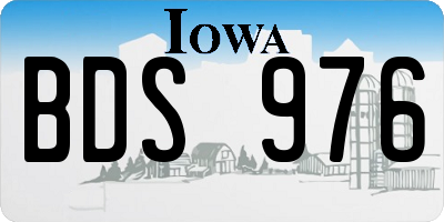 IA license plate BDS976