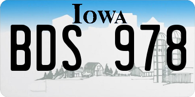IA license plate BDS978