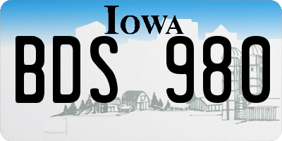 IA license plate BDS980