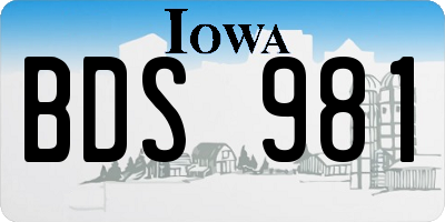 IA license plate BDS981