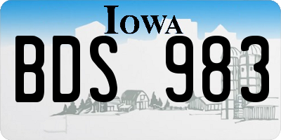 IA license plate BDS983