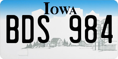 IA license plate BDS984