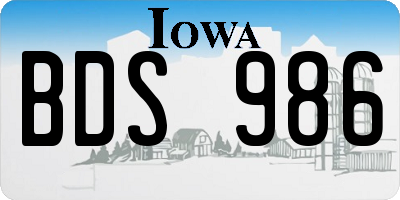 IA license plate BDS986