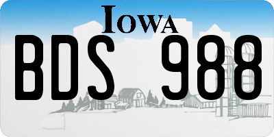 IA license plate BDS988
