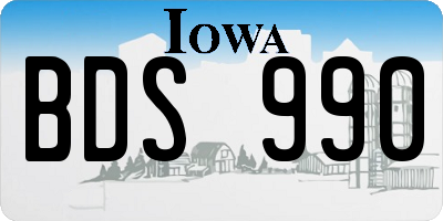IA license plate BDS990