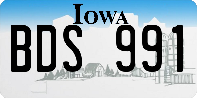 IA license plate BDS991