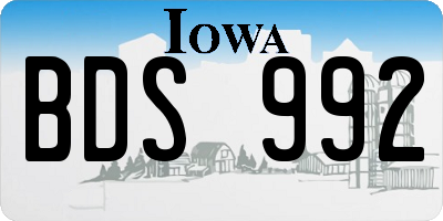 IA license plate BDS992