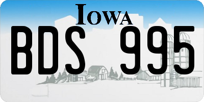 IA license plate BDS995