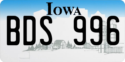 IA license plate BDS996