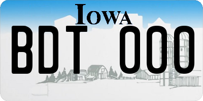 IA license plate BDT000