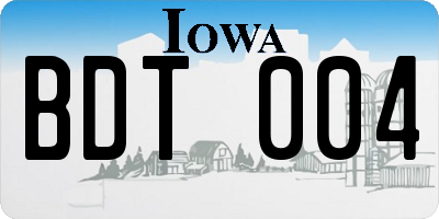 IA license plate BDT004