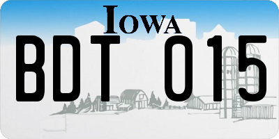 IA license plate BDT015