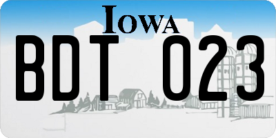 IA license plate BDT023