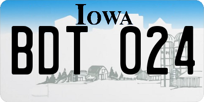 IA license plate BDT024