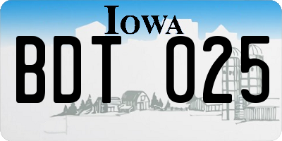 IA license plate BDT025