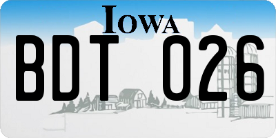 IA license plate BDT026