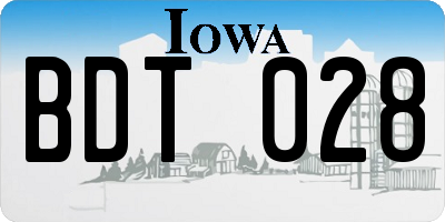 IA license plate BDT028