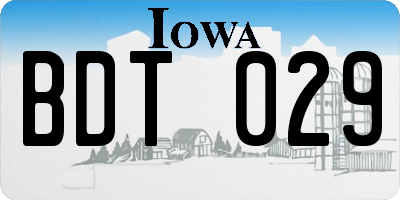 IA license plate BDT029
