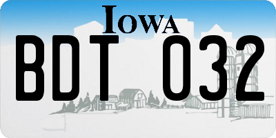 IA license plate BDT032