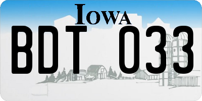IA license plate BDT033