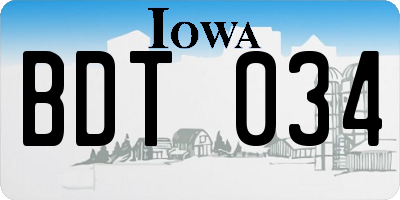 IA license plate BDT034