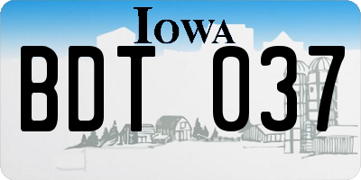 IA license plate BDT037
