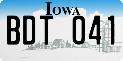 IA license plate BDT041