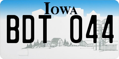 IA license plate BDT044
