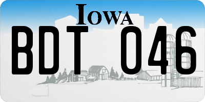 IA license plate BDT046