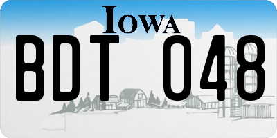 IA license plate BDT048