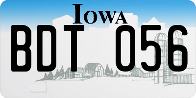 IA license plate BDT056