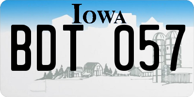 IA license plate BDT057