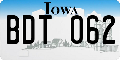 IA license plate BDT062