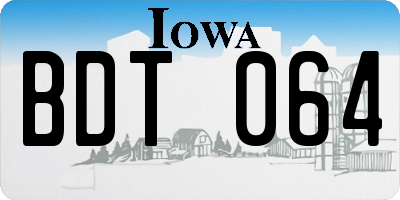 IA license plate BDT064